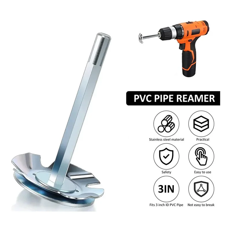 AEE6-PVC Joint Saver, Pipe Reamer Tool For Removing SCH 40 From Hubs, For ABS PVC Pipe, Fits 1 2Inch Variable Speed Drill
AEE6-PVC Joint Saver, Pipe Reamer Tool For Removing SCH 40 From Hubs, For ABS PVC Pipe, Fits 1 2Inch Variable Speed Drill