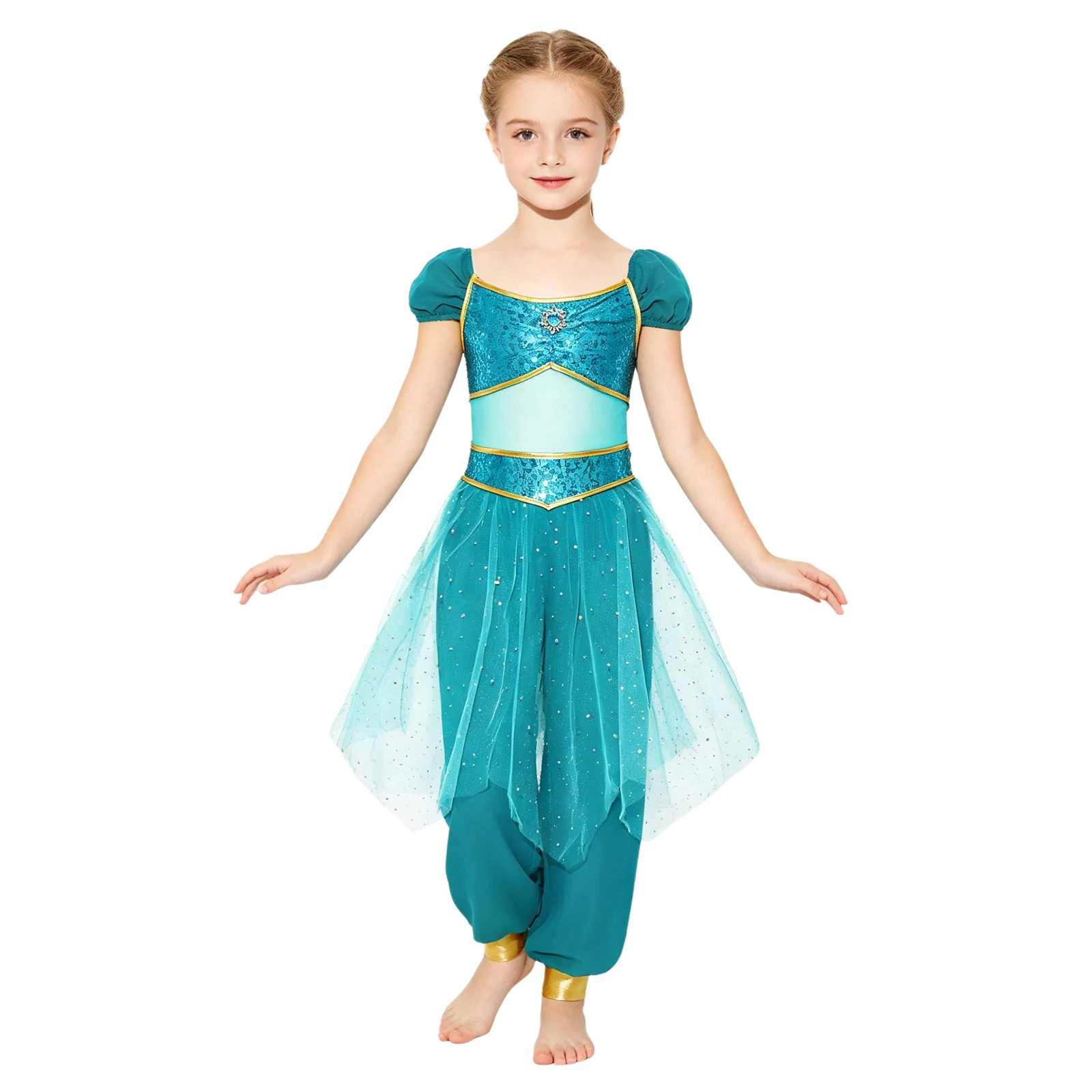 Girls Arabian Cosplay Costume Roleplay Princess Outfit Sequined Jumpsuit for Festival Carnival Fairy-tale Belly Dance Rompers
Girls Arabian Cosplay Costume Roleplay Princess Outfit Sequined Jumpsuit for Festival Carnival Fairy-tale Belly Dance Rompers