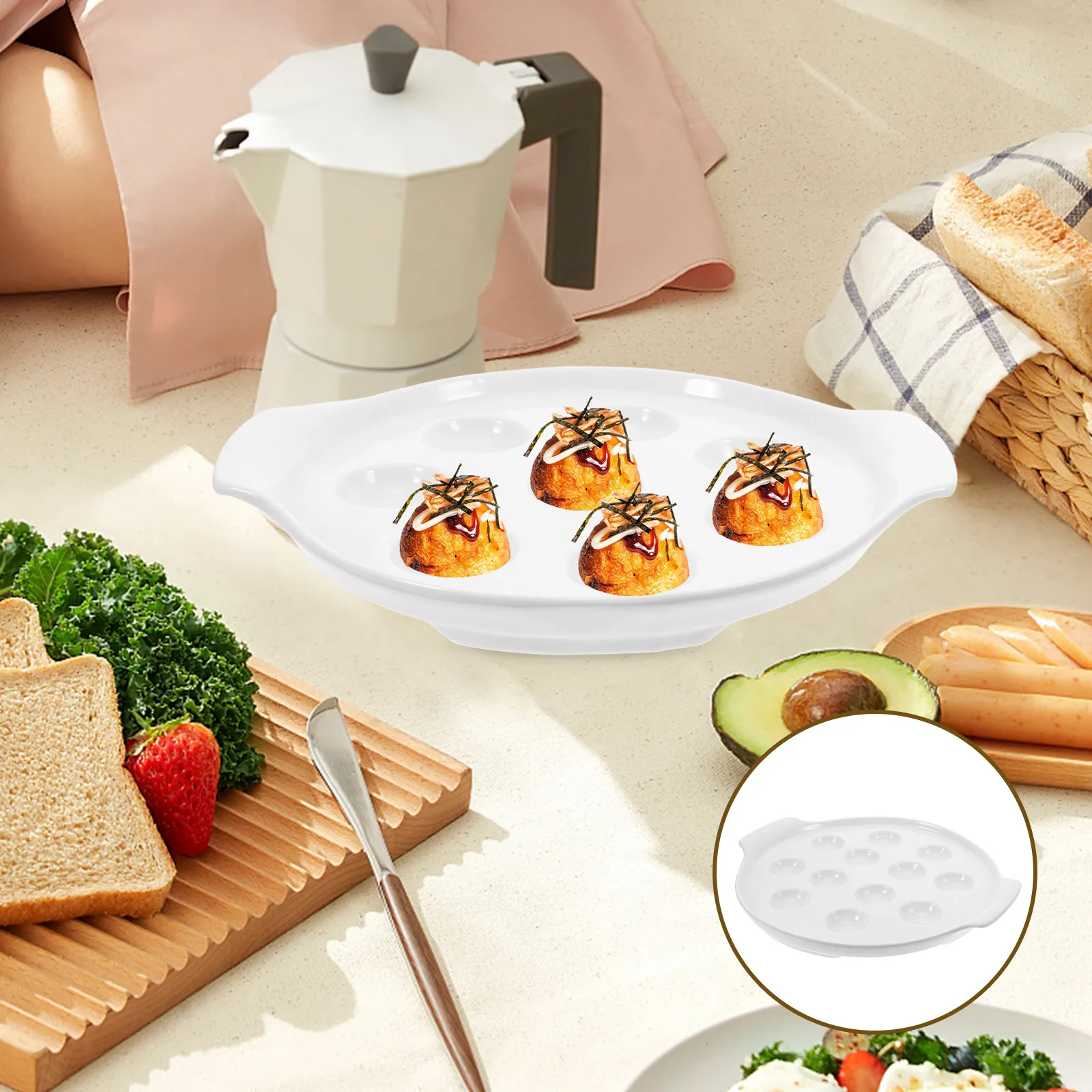 Escargot Ceramic Baking Dish Dual Handles Oven Safe Snail Plate French Cookware for Baking Seafood Mushrooms Restaurant
Escargot Ceramic Baking Dish Dual Handles Oven Safe Snail Plate French Cookware for Baking Seafood Mushrooms Restaurant