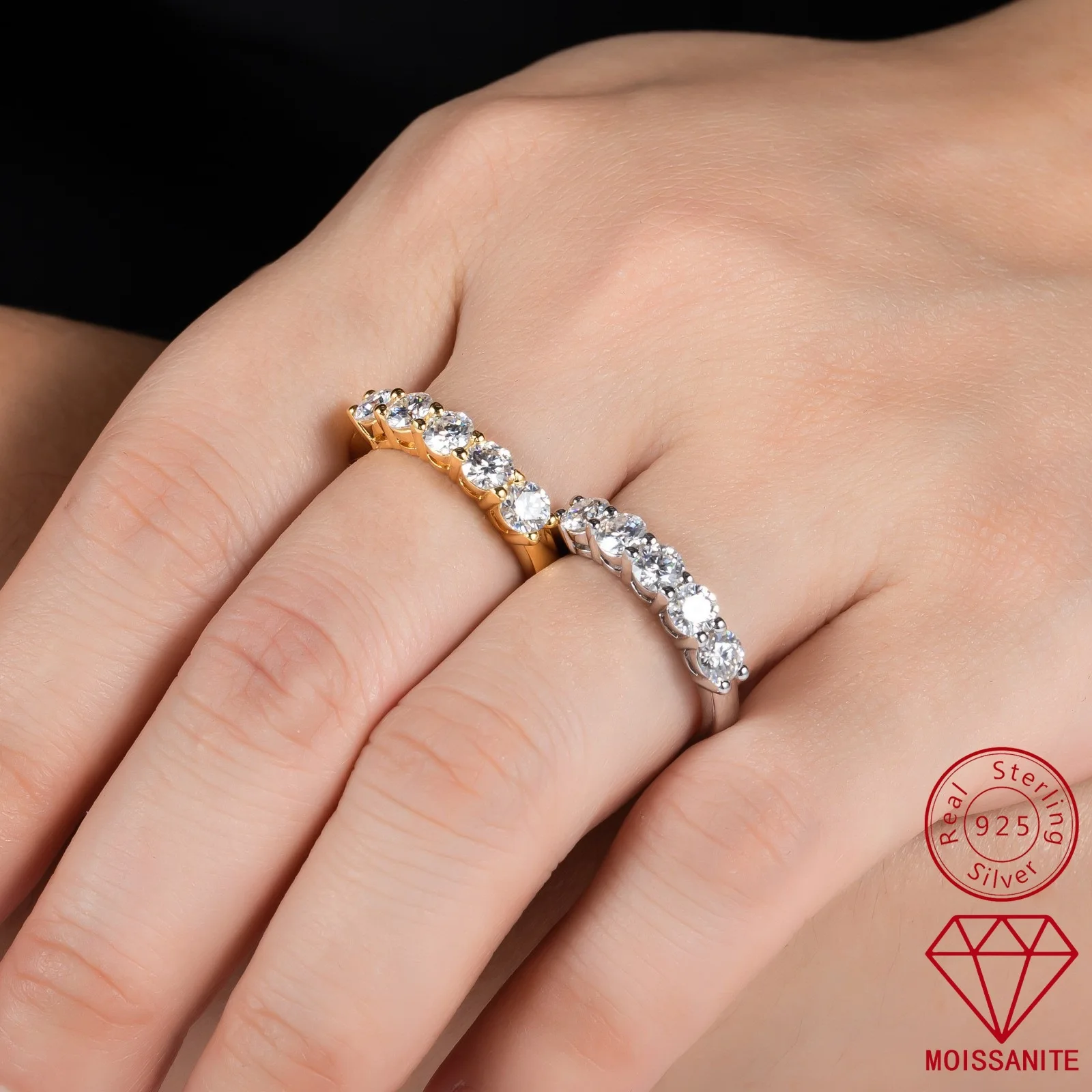 Carnica Luxury 925 Sterling Silver 0.3CT*5 Real Moissanite Ring 5 Stones Panel Ring for Women GRA Diamond Wedding Jewelry Gift
Carnica Luxury 925 Sterling Silver 0.3CT*5 Real Moissanite Ring 5 Stones Panel Ring for Women GRA Diamond Wedding Jewelry Gift