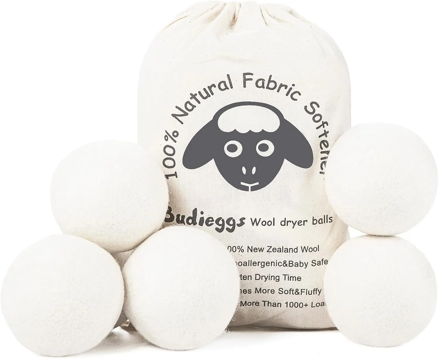 Organic Wool Dryer Balls XL 6-Pack, 100% New Zealand, Chemical-Free Fabric Softener for 1000+ Loads, Baby Safe & Hypoallergenic
Organic Wool Dryer Balls XL 6-Pack, 100% New Zealand, Chemical-Free Fabric Softener for 1000+ Loads, Baby Safe & Hypoallergenic