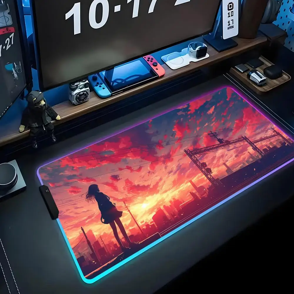 Аниме Закат город Коврик для мыши RGB игровой коврик для мыши Большой светодиодный коврик для ПК Настольный коврик Светящийся коврик для мыши Большие коврики для клавиатуры Настольный коврик с 
Аниме Закат город Коврик для мыши RGB игровой коврик для мыши Большой светодиодный коврик для ПК Настольный коврик Светящийся коврик для мыши Большие коврики для клавиатуры Настольный коврик с