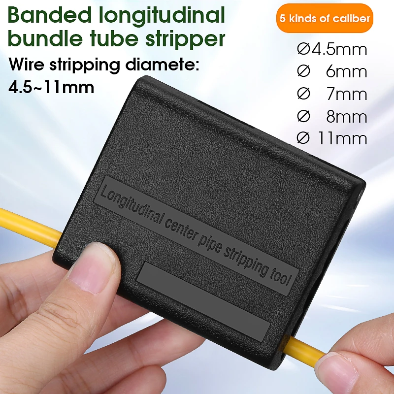 FTTH Fiber Optic Tool Longitudinal Beam Tube Stripper 4.5/6/7/8/11MM Fiber Bundle Tube Cable Jacket Sheath Slitter
FTTH Fiber Optic Tool Longitudinal Beam Tube Stripper 4.5/6/7/8/11MM Fiber Bundle Tube Cable Jacket Sheath Slitter