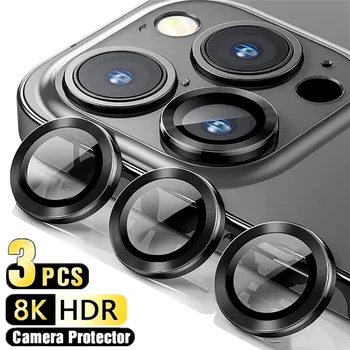 렌즈 보호대 유리 카메라 렌즈 보호 필름, 아이폰 13, 11, 12, 14 프로 맥스, 15 플러스, 아이폰 12, 13 미니 메탈 링