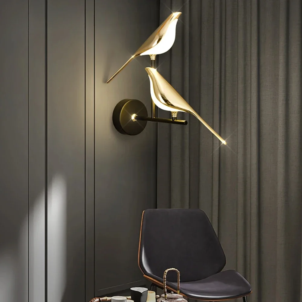 Nordic LED Wall Lamps Gold Magpie Bird For Living Room Bedroom Bedside Rotatable Wall Sconce Pendant Lamp Decor Lustre Lighting
Nordic LED Wall Lamps Gold Magpie Bird For Living Room Bedroom Bedside Rotatable Wall Sconce Pendant Lamp Decor Lustre Lighting