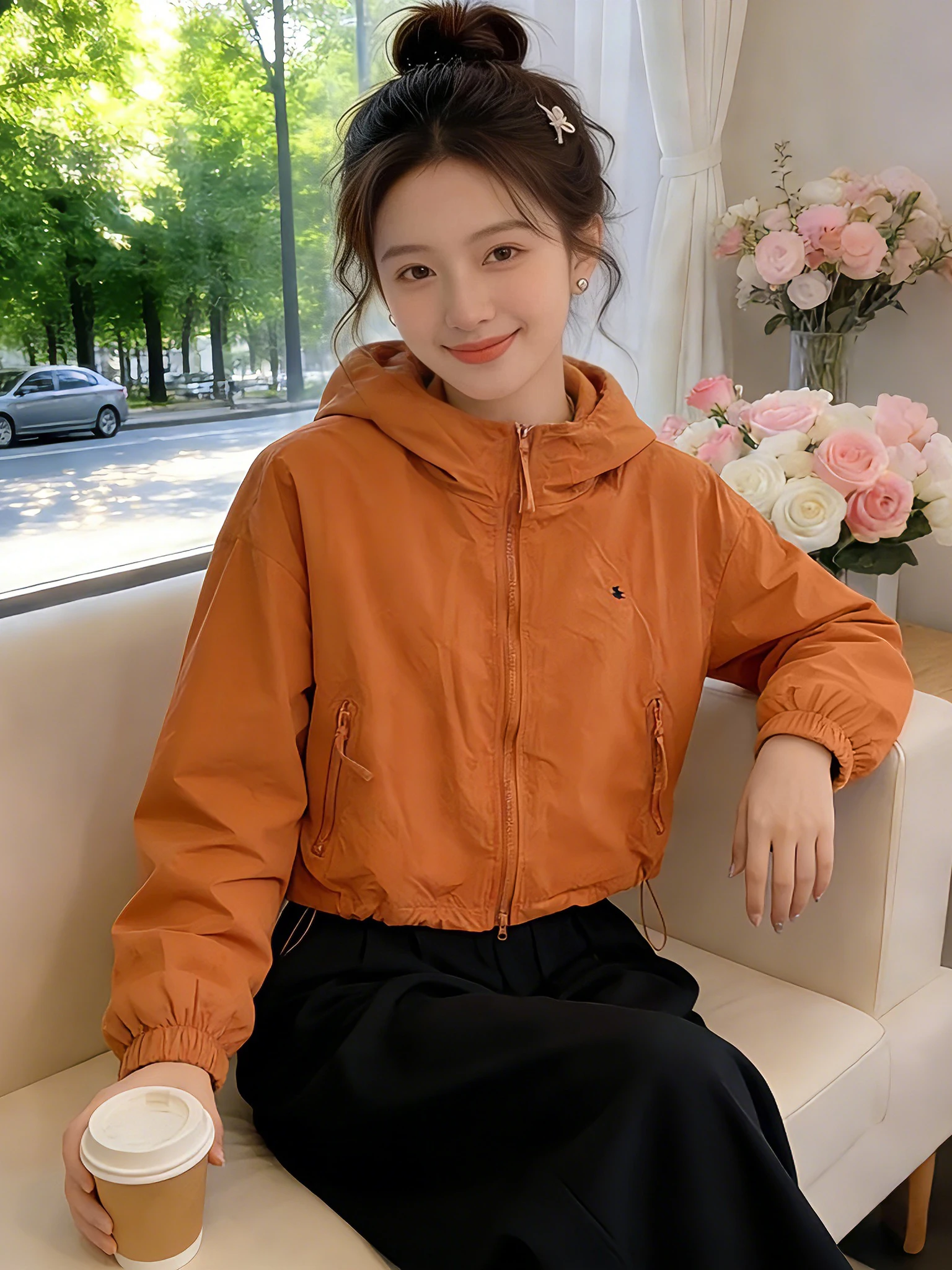 Sporty Short Loose Fit Zipper Top Fashionable Stand Collar Casual Spring Autumn Women's Outerwear Versatile Stylish Innerwear
Sporty Short Loose Fit Zipper Top Fashionable Stand Collar Casual Spring Autumn Women's Outerwear Versatile Stylish Innerwear