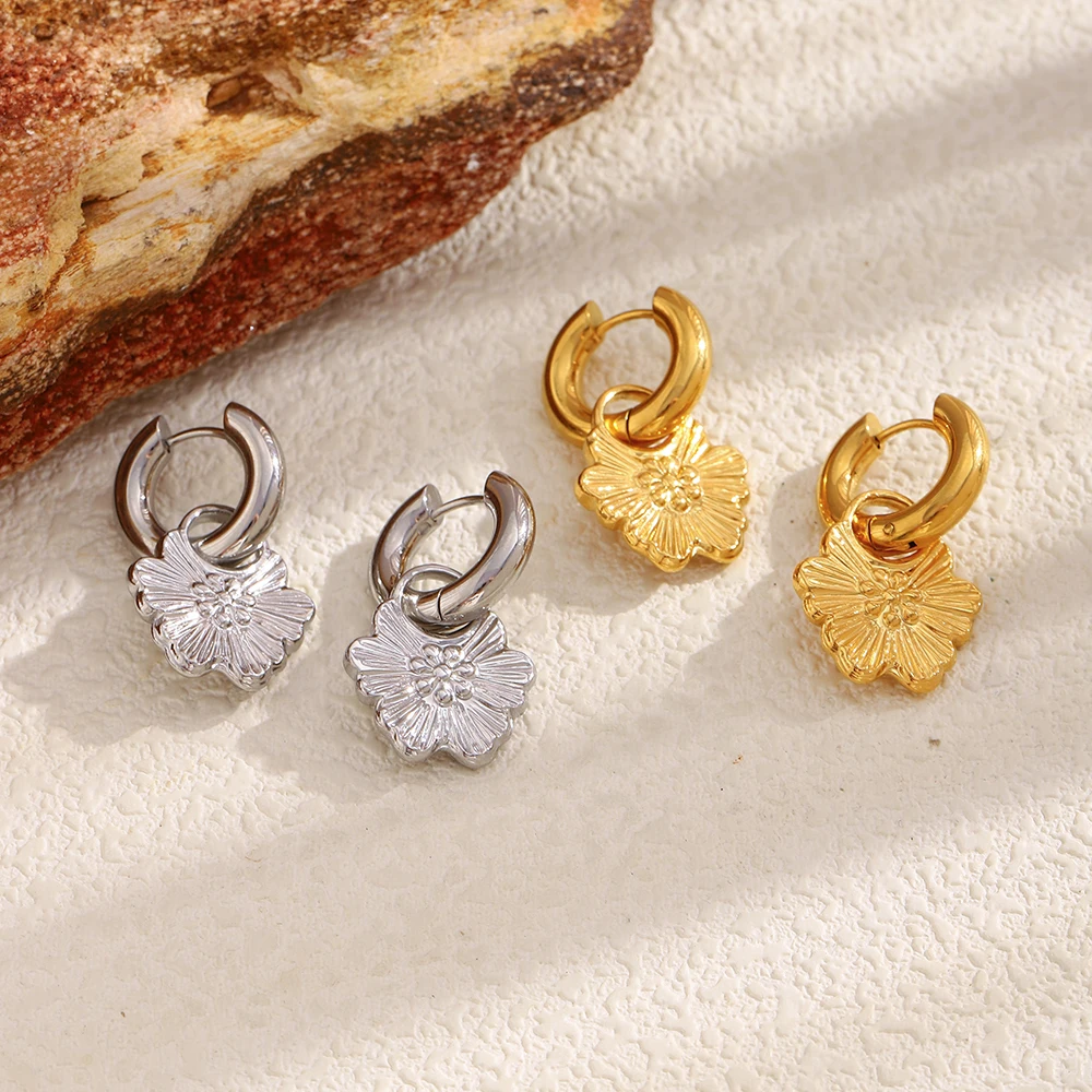 Women's Stainless Steel Plated 18K Gold Oil Pressure Flower Earrings Fashion Jewelry Gift
Women's Stainless Steel Plated 18K Gold Oil Pressure Flower Earrings Fashion Jewelry Gift