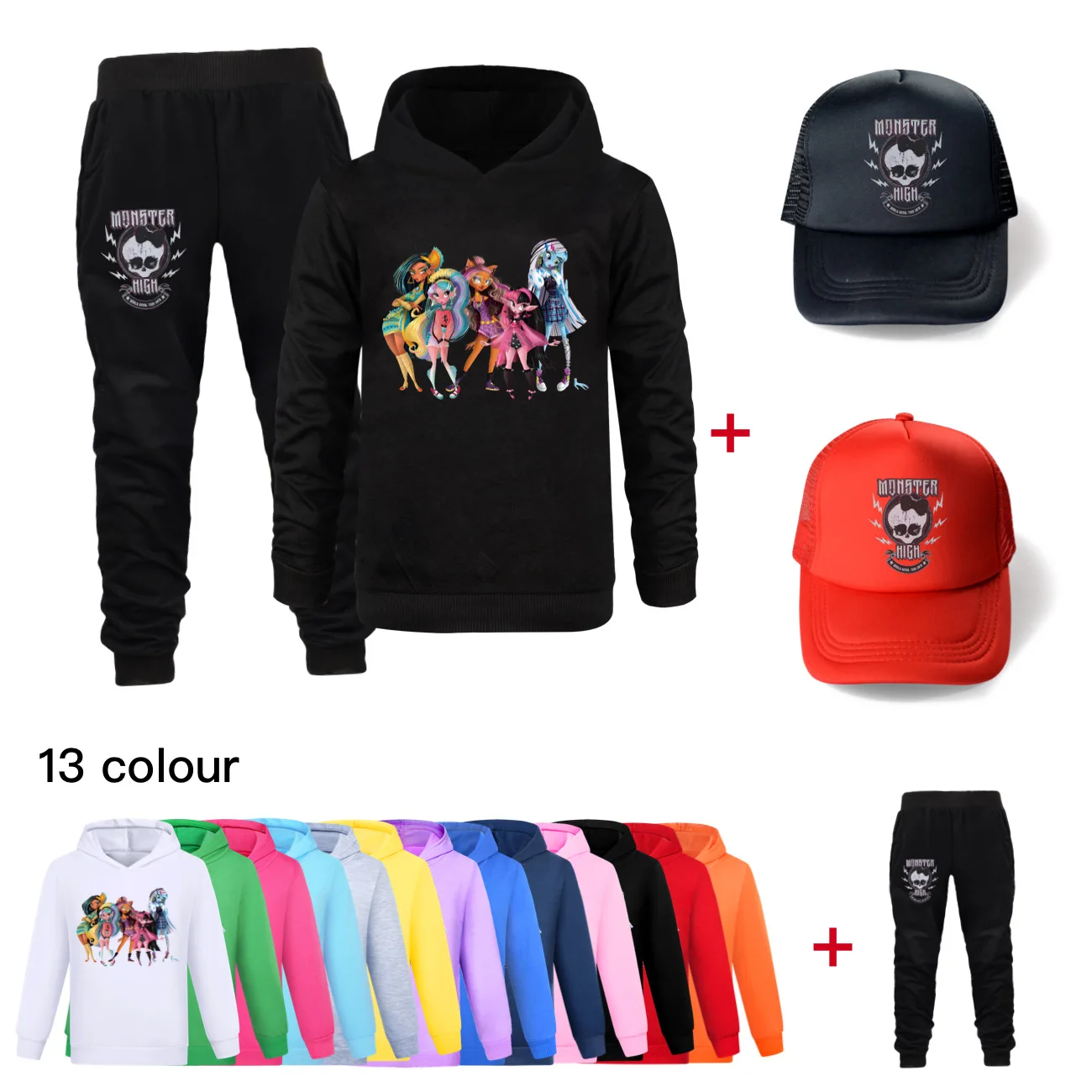 New Monster High Clothes Kids Cartoon Casual Hoodie Pants 2 Pieces Set Toddler Girls Outfits Children's Sets Boys Clothing
New Monster High Clothes Kids Cartoon Casual Hoodie Pants 2 Pieces Set Toddler Girls Outfits Children's Sets Boys Clothing