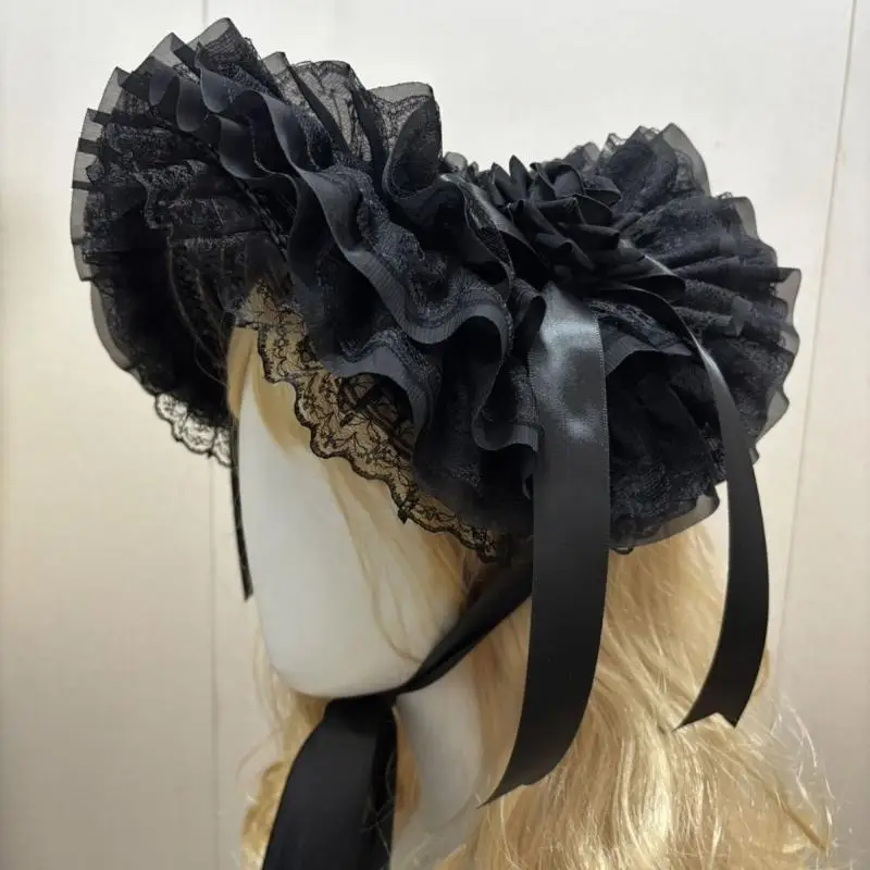 Dark Series Punk Straw Bonnet Hat For Roleplay Event Bowknot Flower Hat with Adjustable Tie Halloween Event Headpiece
Dark Series Punk Straw Bonnet Hat For Roleplay Event Bowknot Flower Hat with Adjustable Tie Halloween Event Headpiece