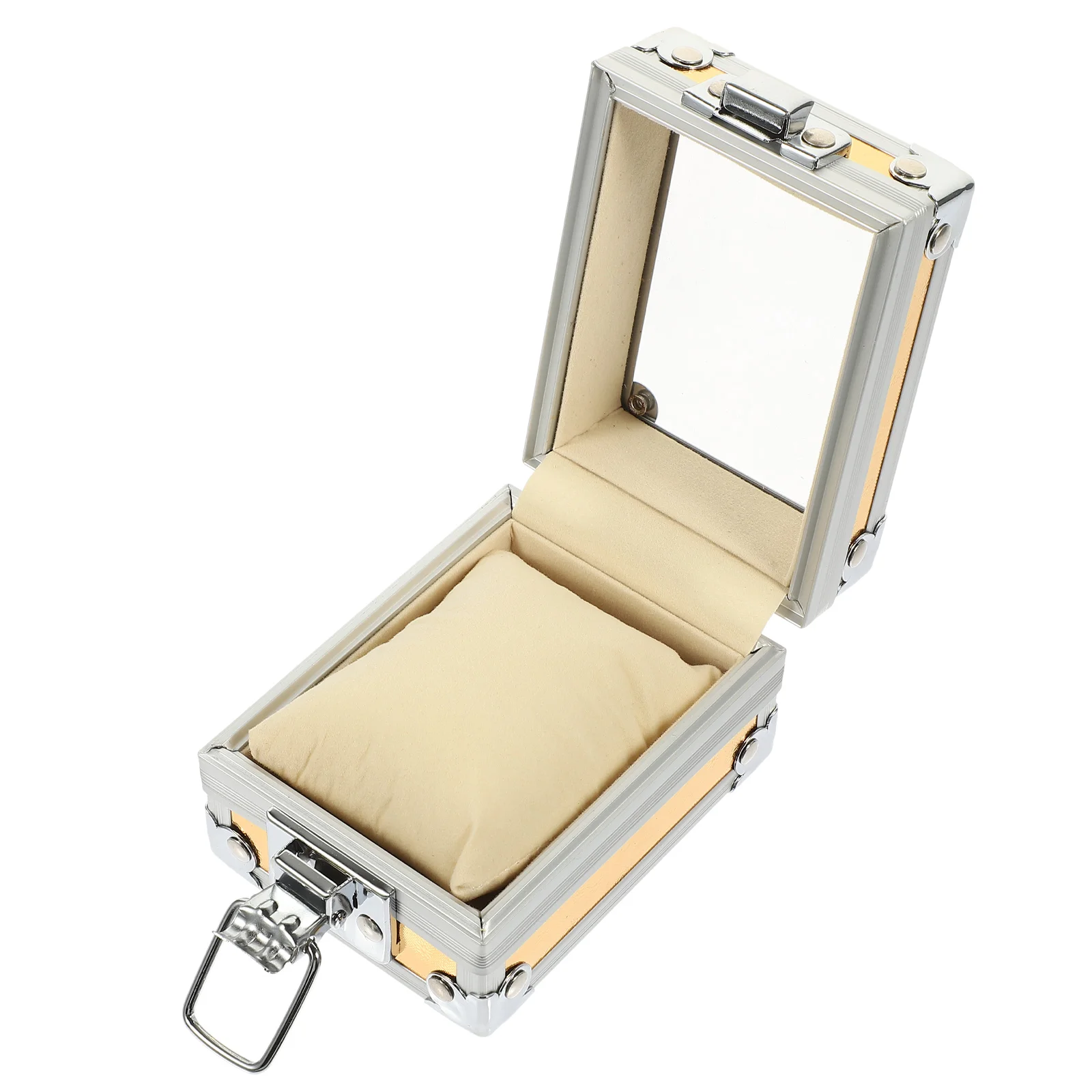 Watch Box 9x7x5cm Gold White Fashion Transparent Lid Storage Case for Desk Travel Gifts Stainless Steel Organizer
Watch Box 9x7x5cm Gold White Fashion Transparent Lid Storage Case for Desk Travel Gifts Stainless Steel Organizer