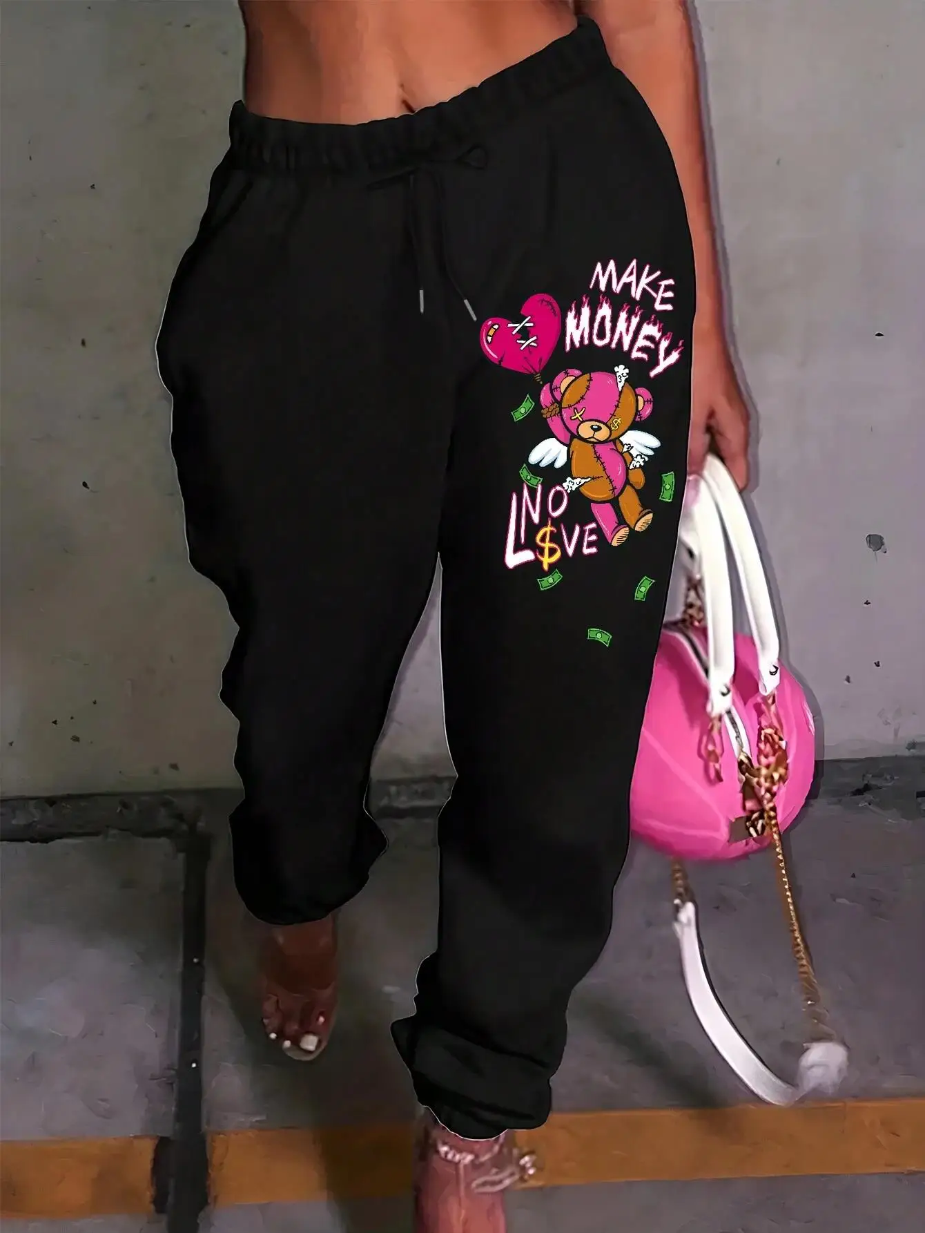 Cartoon Bear Printed Women's Casual Basic Pants Pocket Fashion Pants Fashion Street Pants Women's Style
Cartoon Bear Printed Women's Casual Basic Pants Pocket Fashion Pants Fashion Street Pants Women's Style