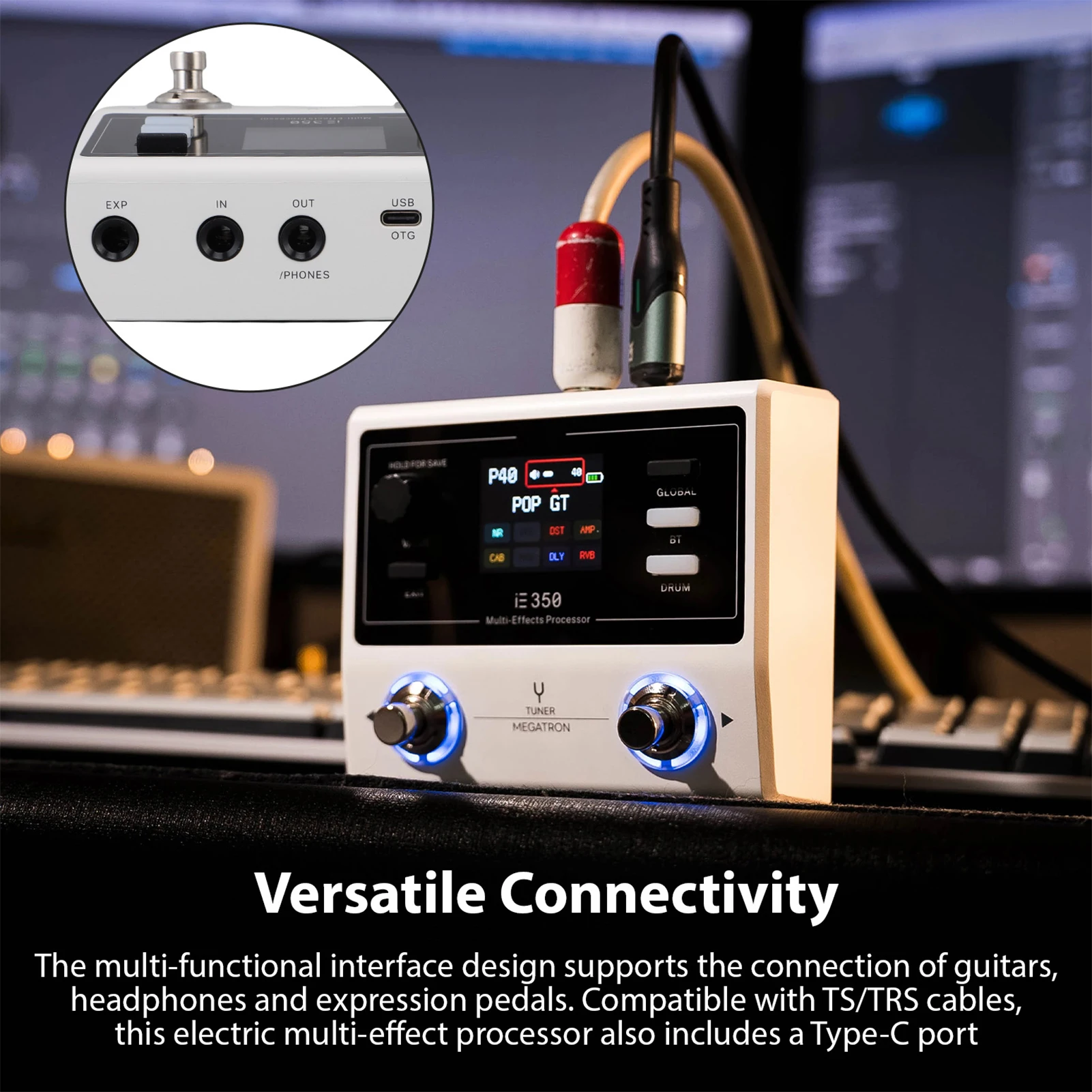 DK Guitar Multi Effects Pedal with 1.7 Inch Color Screen 24bit 44.1kHz Sound Processing BT 5.0 Built-in Drum Machine
DK Guitar Multi Effects Pedal with 1.7 Inch Color Screen 24bit 44.1kHz Sound Processing BT 5.0 Built-in Drum Machine