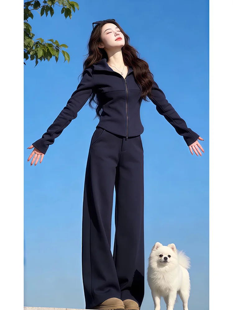 Anti-Aging Casual Women's Spring 2026 Sporty Hoodie Jacket And Wide Leg Pants Two-Piece Set Fashionable And Youthful
Anti-Aging Casual Women's Spring 2026 Sporty Hoodie Jacket And Wide Leg Pants Two-Piece Set Fashionable And Youthful