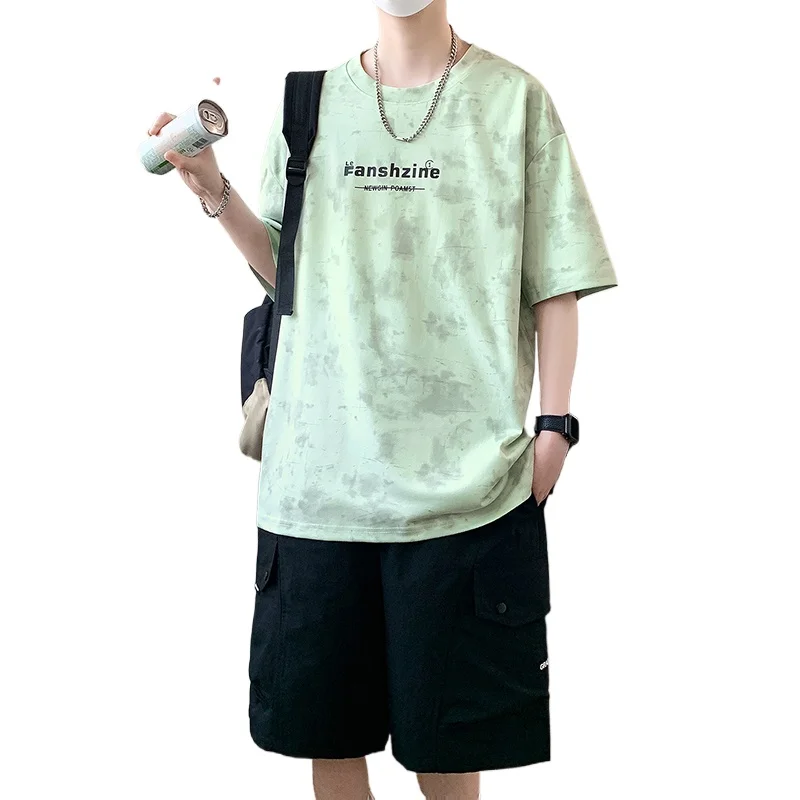 【T-Shirt + Shorts】Men's Casual Set Summer Fashion Round Neck Top Cargo 5-point Pants Daily Travel Sports Leisure 2-Piece Outfit
【T-Shirt + Shorts】Men's Casual Set Summer Fashion Round Neck Top Cargo 5-point Pants Daily Travel Sports Leisure 2-Piece Outfit