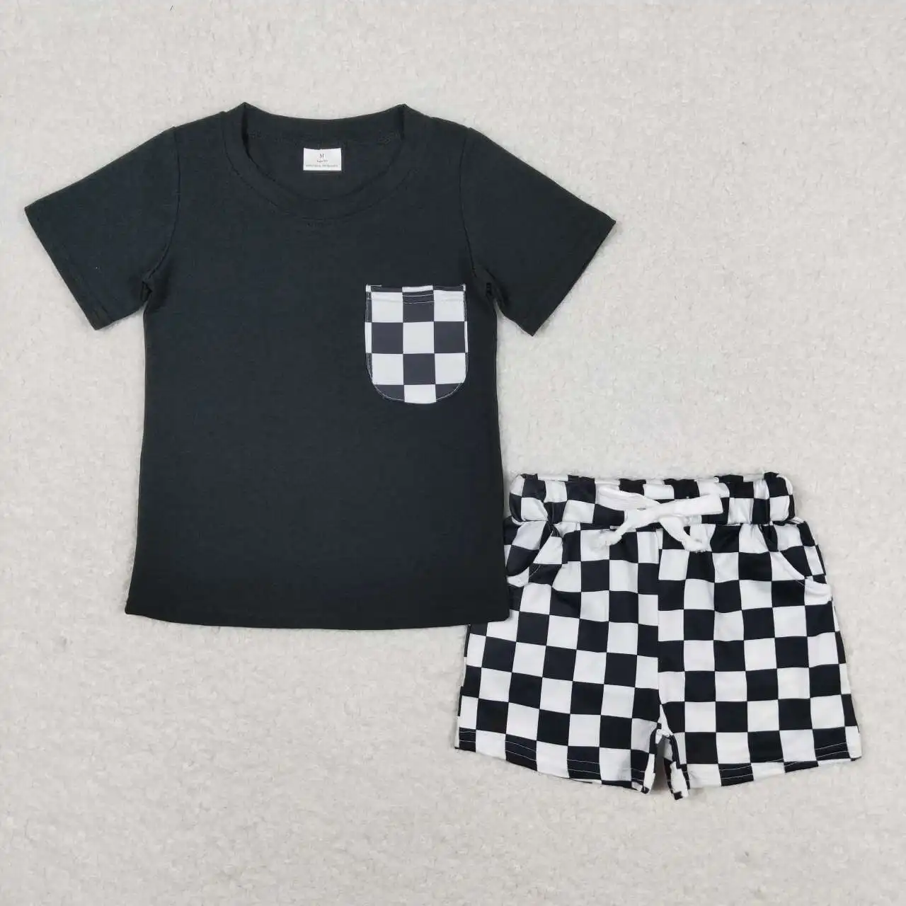 Fashion Summer Baby Boys Black And White Plaid Pocket Short Sleeve Shorts Suit Wholesale Boutique Kid Clothes
Fashion Summer Baby Boys Black And White Plaid Pocket Short Sleeve Shorts Suit Wholesale Boutique Kid Clothes