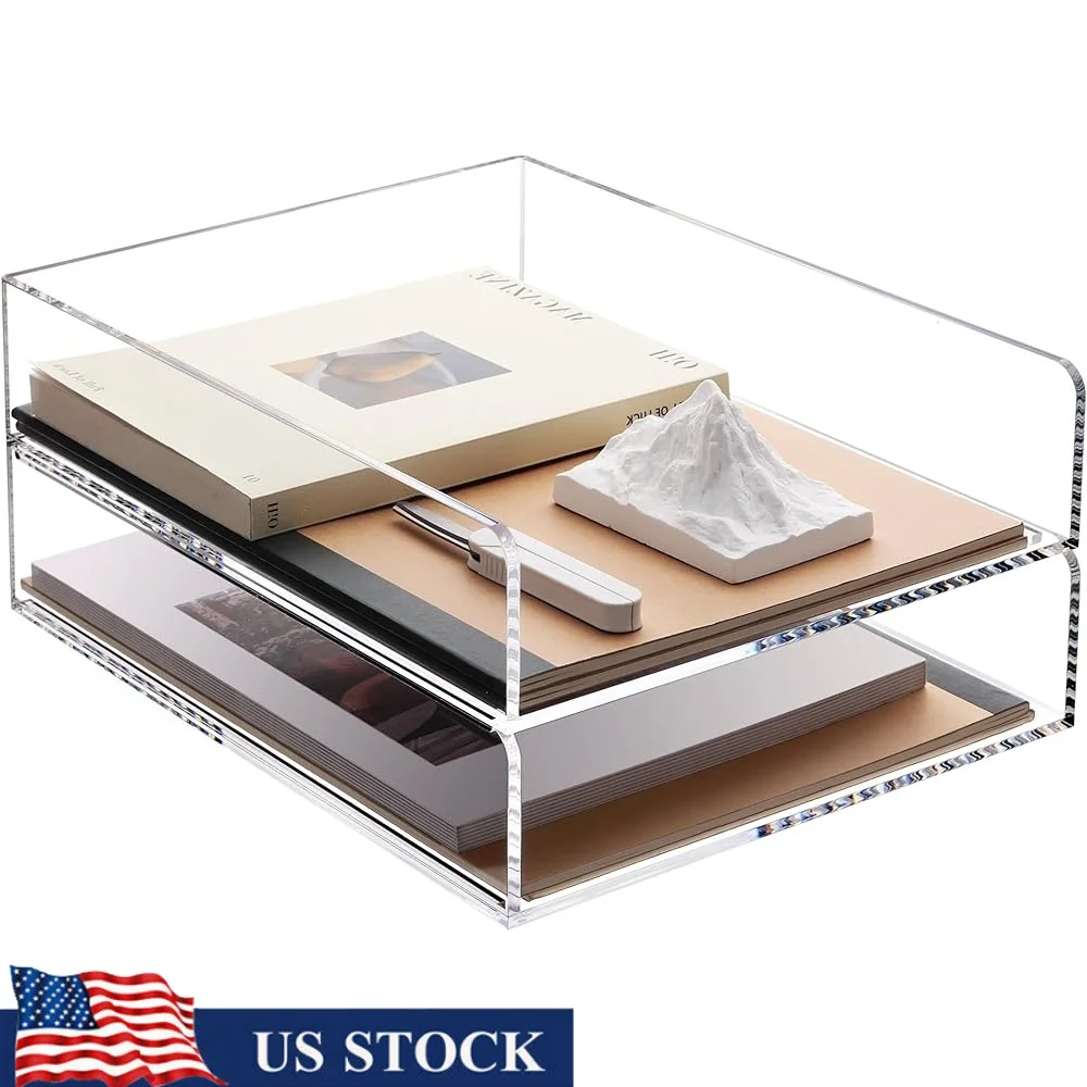 Clear Acrylic File Tray Stackable Paper Organizer Office Home School Document Sorter 2-Pack Durable Desktop Storage
Clear Acrylic File Tray Stackable Paper Organizer Office Home School Document Sorter 2-Pack Durable Desktop Storage