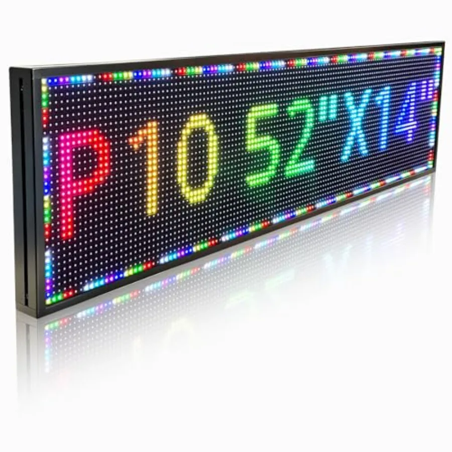 P10 52 14 Scrolling Programmable LED Sign Custom Outdoor Digital Display Screen Matrix Panel Full Color Advertising Light with
P10 52 14 Scrolling Programmable LED Sign Custom Outdoor Digital Display Screen Matrix Panel Full Color Advertising Light with