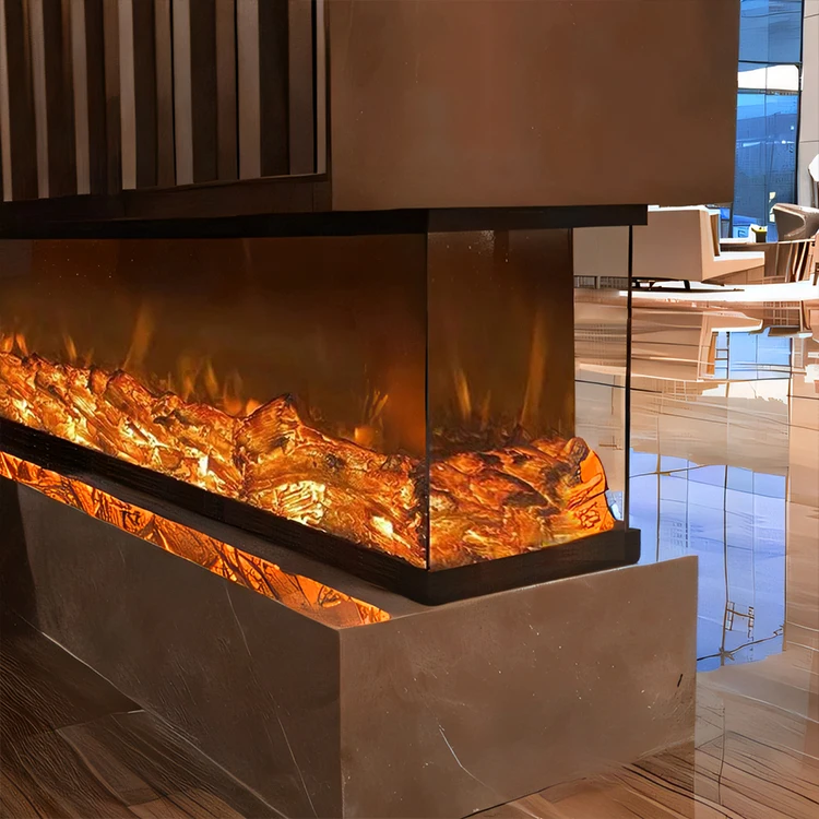 Wall Decoration for Hotel Shopping Mall Exhibition Space 3-side Glass View Multicoloured Flame Fireplace
Wall Decoration for Hotel Shopping Mall Exhibition Space 3-side Glass View Multicoloured Flame Fireplace