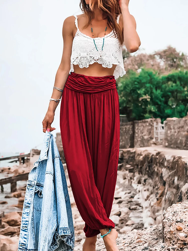 2023 New Spring Summer Pleated Pant Solid Elegant High Waist Loose Fit Bloomers Women All Match Trousers Streetwear Dropshipping
2023 New Spring Summer Pleated Pant Solid Elegant High Waist Loose Fit Bloomers Women All Match Trousers Streetwear Dropshipping