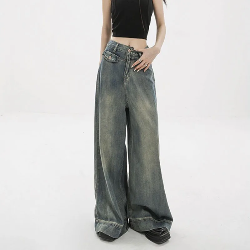 WCFCX STUDIO Y2k Make Old Washed Jeans for Women Vintage Denim Trousers Chic Vintage Streetwear Harajuku High Waist Jeans
WCFCX STUDIO Y2k Make Old Washed Jeans for Women Vintage Denim Trousers Chic Vintage Streetwear Harajuku High Waist Jeans