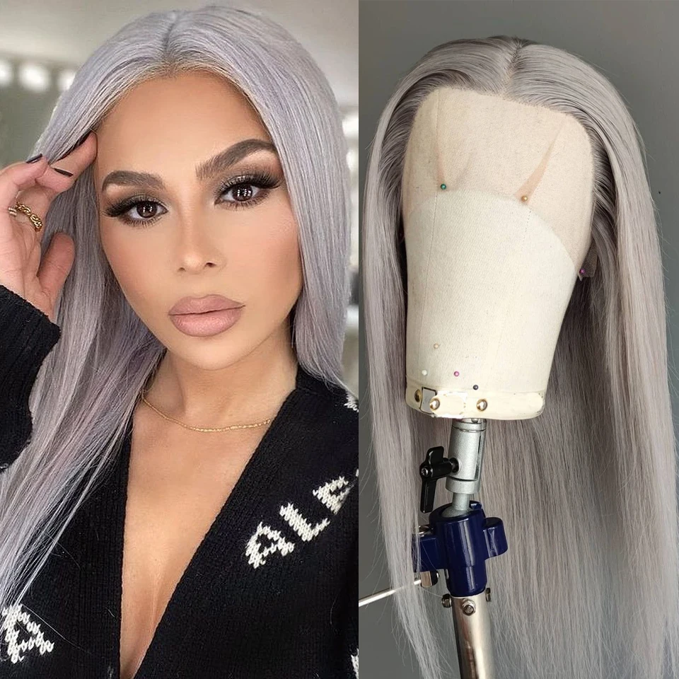13x6 Grey Lace Front Human Hair Wig Glueless Brazilian Sliver Gray Colored Straight Transparent 13*4 Lace Frontal Wig Pre Pucked
13x6 Grey Lace Front Human Hair Wig Glueless Brazilian Sliver Gray Colored Straight Transparent 13*4 Lace Frontal Wig Pre Pucked