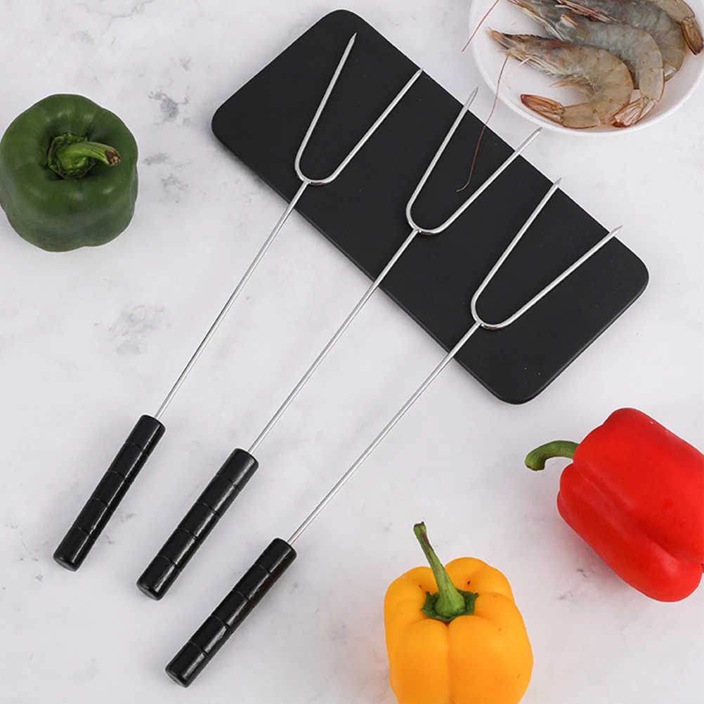 6pcs Stainless Steel BBQ Fork Skewer Camping Cooking Tools Wood H Insulated Anti Burn Roasting Sticks Kids Kebab Outdoor
6pcs Stainless Steel BBQ Fork Skewer Camping Cooking Tools Wood H Insulated Anti Burn Roasting Sticks Kids Kebab Outdoor