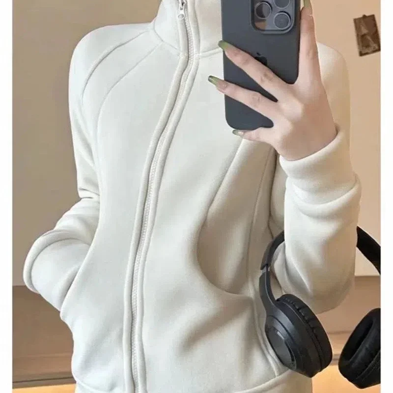 Autumn Winter New Fashion Stand Collar Long Sleeve Solid Coats Women's Clothing Zipper Korean Loose Thicken Warm Pockets Tops
Autumn Winter New Fashion Stand Collar Long Sleeve Solid Coats Women's Clothing Zipper Korean Loose Thicken Warm Pockets Tops