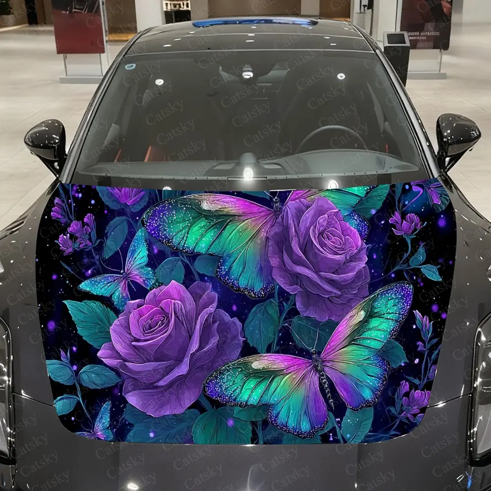 Colorful Butterfly & Rose Car Vinyl Wrap, PVC Material Waterproof Car Hood Sticker, Self-Adhesive Scratch-Resistant Stickers for
Colorful Butterfly & Rose Car Vinyl Wrap, PVC Material Waterproof Car Hood Sticker, Self-Adhesive Scratch-Resistant Stickers for