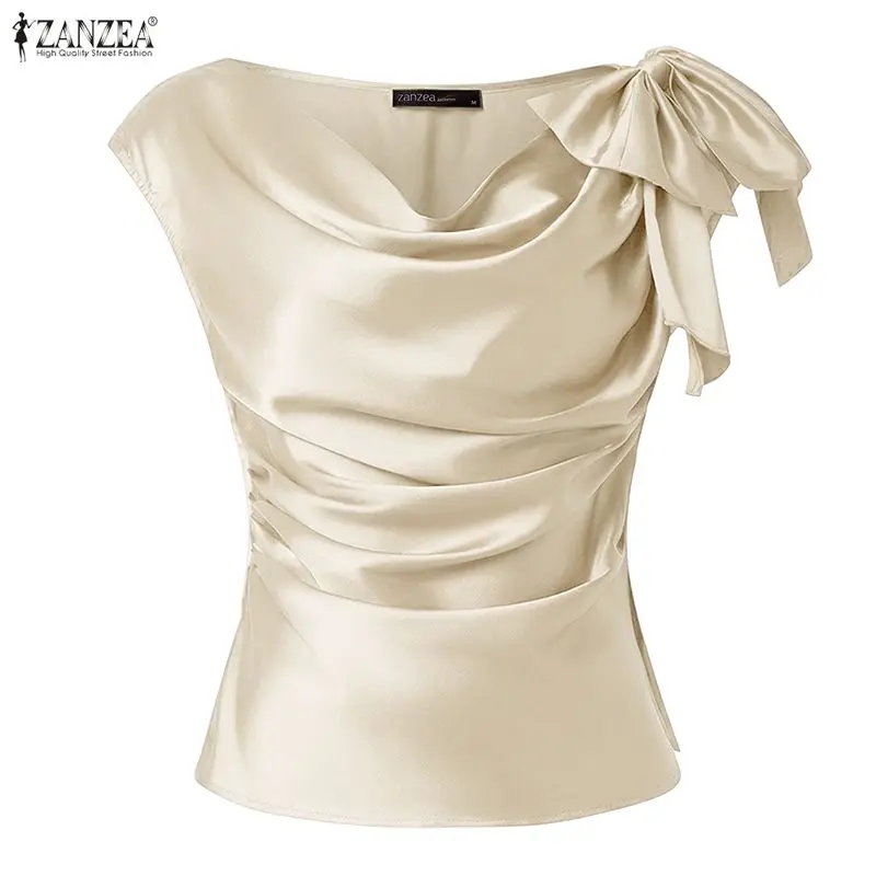 2026 Summer Women Short Sleeve Slim Fit Satin Blouse ZANZEA Elegant Office Lady Tunic Tops Stylish Solid Pleated Shirt Blusas
2026 Summer Women Short Sleeve Slim Fit Satin Blouse ZANZEA Elegant Office Lady Tunic Tops Stylish Solid Pleated Shirt Blusas