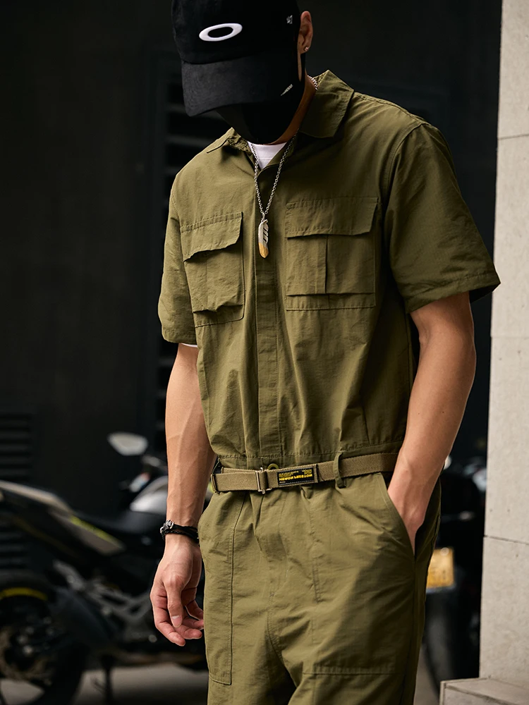 Retro Nostalgic Men's Casual Overalls Thin Summer Short Sleeve Suit One-Piece Clothes Workwear Loose Fit Youthful Energy Style
Retro Nostalgic Men's Casual Overalls Thin Summer Short Sleeve Suit One-Piece Clothes Workwear Loose Fit Youthful Energy Style