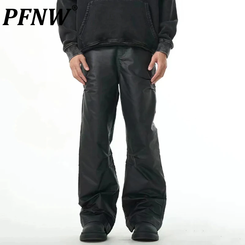 PFNW Dark Style Men's Trousers PU Leather Pleated Vintage Design Straight Bottom Wide Leg Solid Color Male Pants Autumn 12C595
PFNW Dark Style Men's Trousers PU Leather Pleated Vintage Design Straight Bottom Wide Leg Solid Color Male Pants Autumn 12C595