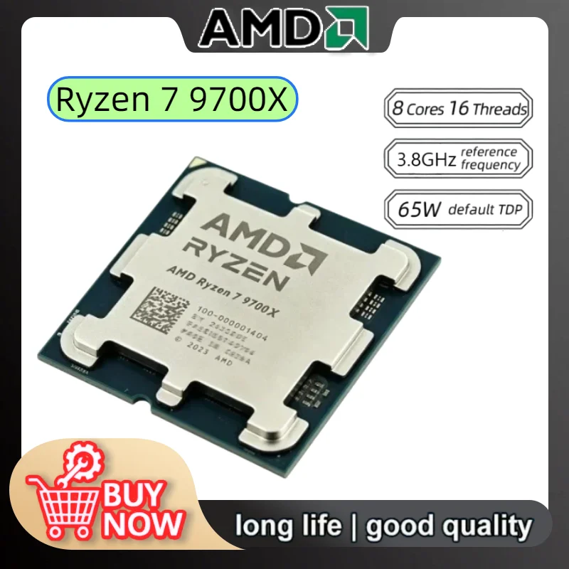 AMD Ryzen 7 9700X 8-Core 16-Thread 4NM L3=32M 3.8GHz Processor 65W DDR5 Socket AM5 R7 9700X but without fan
AMD Ryzen 7 9700X 8-Core 16-Thread 4NM L3=32M 3.8GHz Processor 65W DDR5 Socket AM5 R7 9700X but without fan