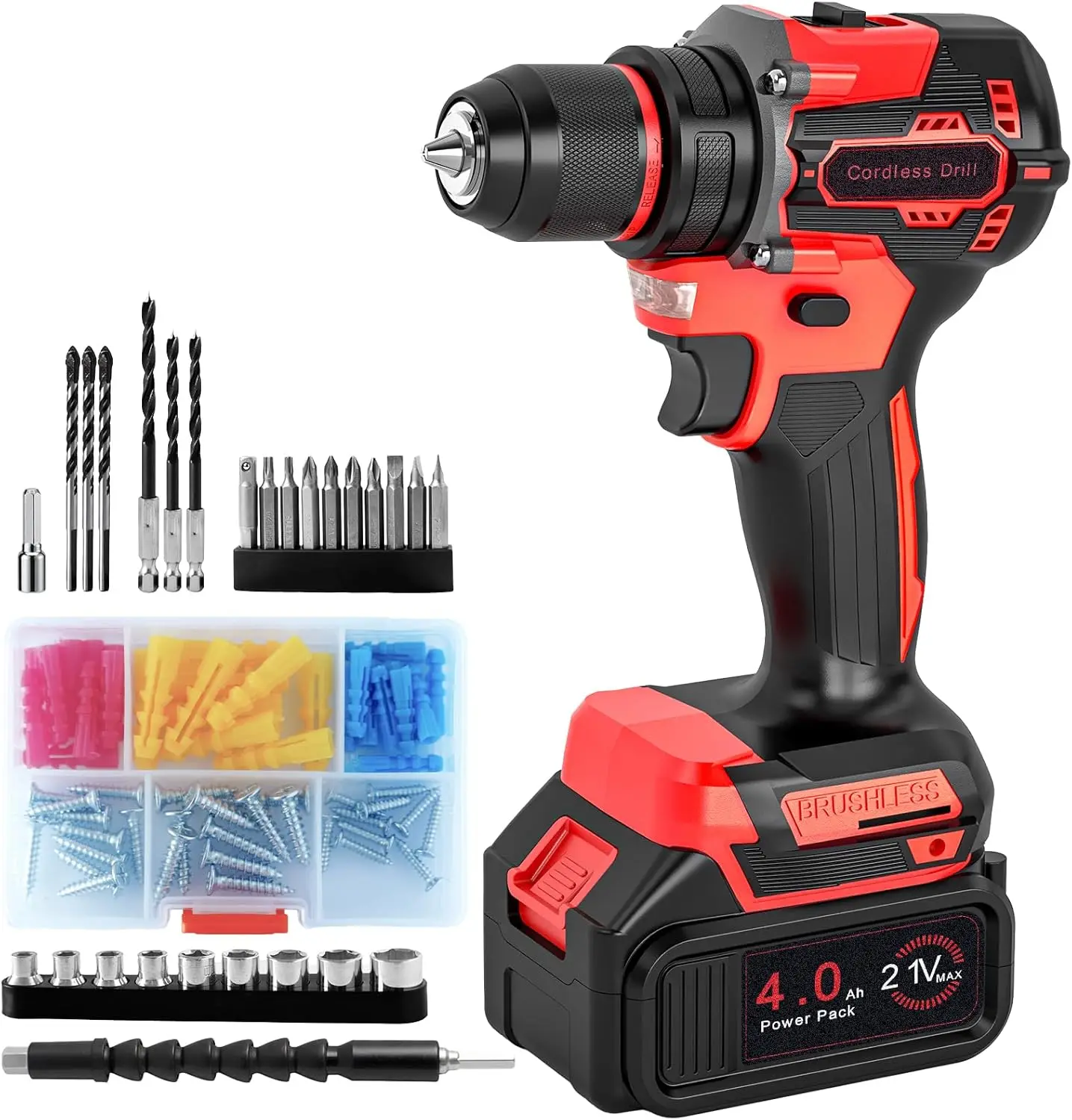 Набор аккумуляторных бесщеточных сверл 21 В, аккумулятор 4,0 Ач, бесключевой патрон 3/8 дюйма, крутящий момент 25 + 1, 2 скорости, набор для самостоятельного изготовления 87 шт.
Набор аккумуляторных бесщеточных сверл 21 В, аккумулятор 4,0 Ач, бесключевой патрон 3/8 дюйма, крутящий момент 25 + 1, 2 скорости, набор для самостоятельного изготовления 87 шт.