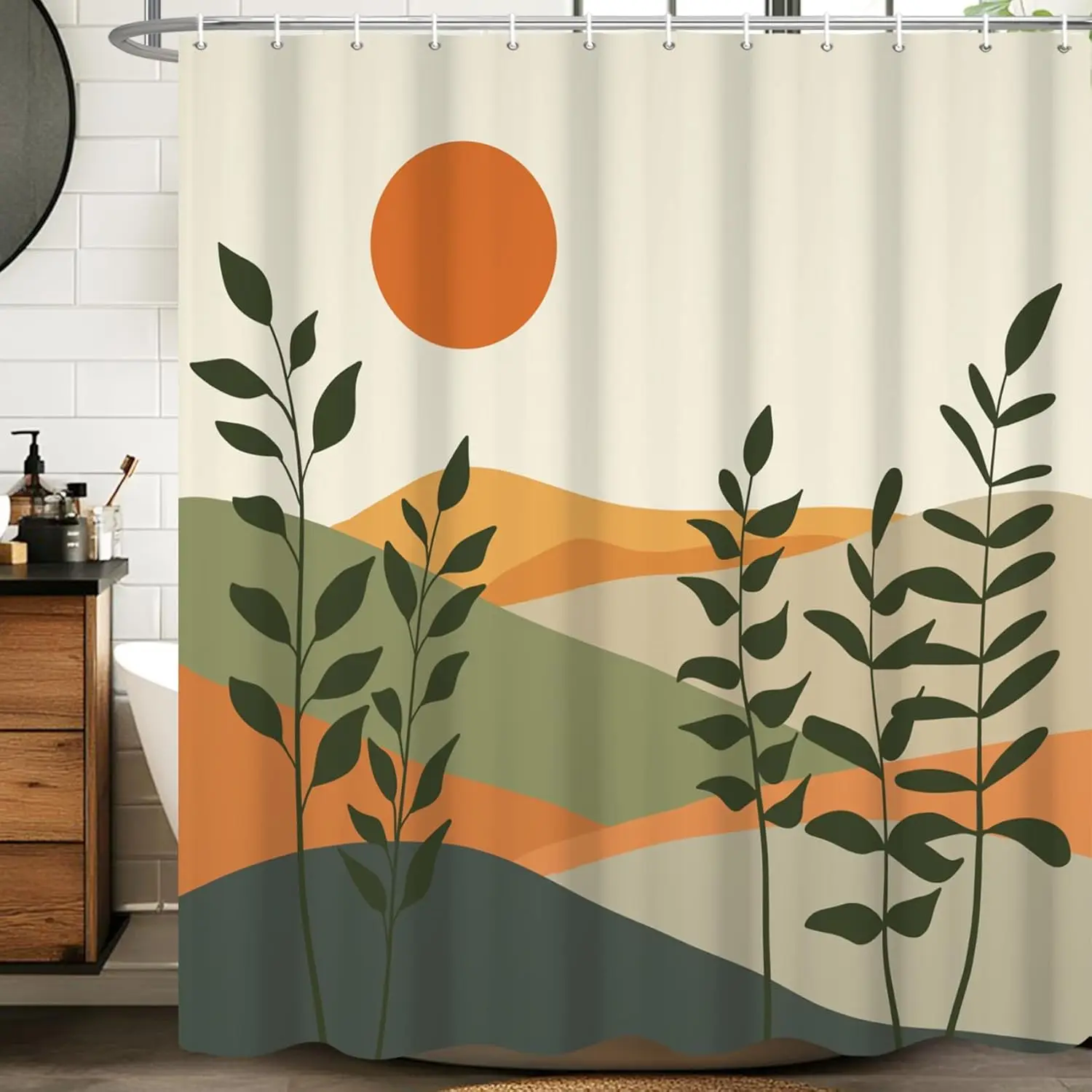 Sunset Landscape Shower Curtain Abstract Sun Mountains Plants Nature Art Waterproof Bathroom Decor
Sunset Landscape Shower Curtain Abstract Sun Mountains Plants Nature Art Waterproof Bathroom Decor