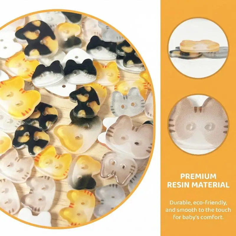 Cute Colorful Resin Cat Buttons 20PCS Two Eyes for Sewing Handmade Child Clothing and Art Projects
Cute Colorful Resin Cat Buttons 20PCS Two Eyes for Sewing Handmade Child Clothing and Art Projects
