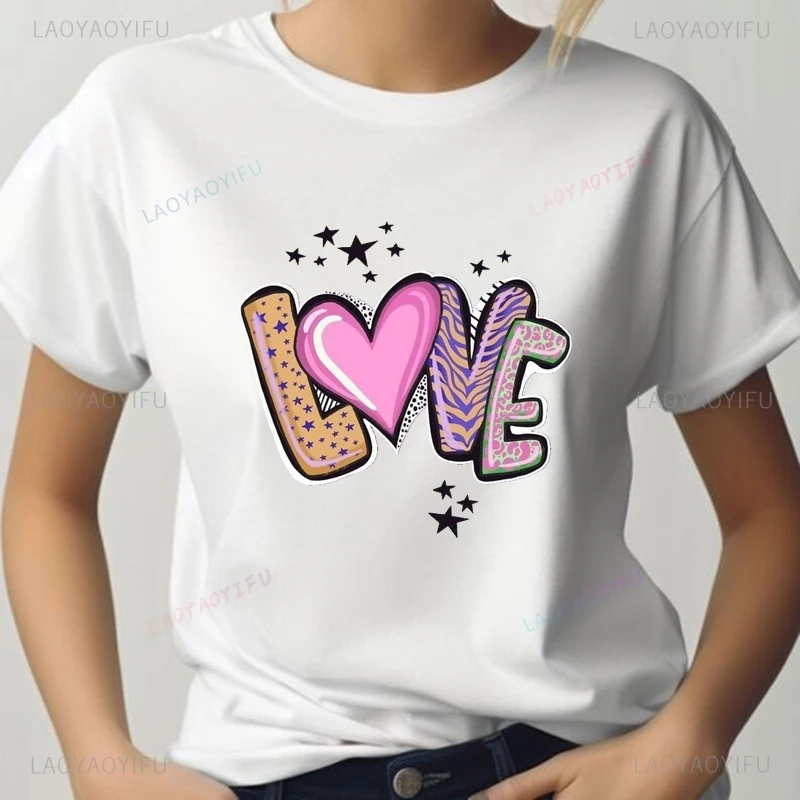 Stylish LOVE Letters Ladies Casual Shirt, Everyday Casual Streetwear, Spring and Summer Top Cotton Ladies 0 Neck T-shirt
Stylish LOVE Letters Ladies Casual Shirt, Everyday Casual Streetwear, Spring and Summer Top Cotton Ladies 0 Neck T-shirt