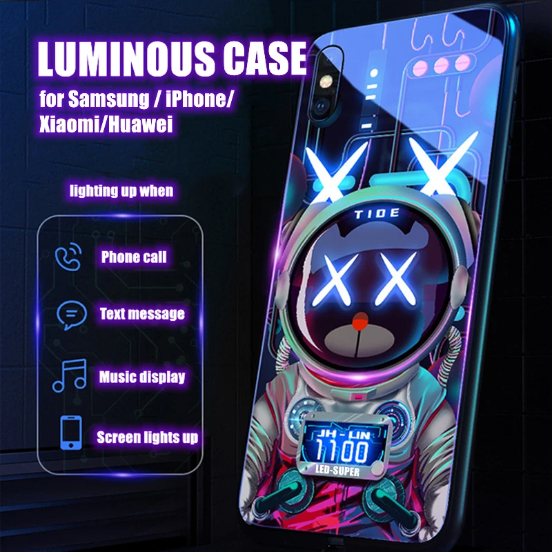 Space Bear LED Light Glowing Luminous Tempered Glass Phone Case for iPhone 11 12 13 14 15 X Xs Xr Mini Pro Max Plus Cover
Space Bear LED Light Glowing Luminous Tempered Glass Phone Case for iPhone 11 12 13 14 15 X Xs Xr Mini Pro Max Plus Cover