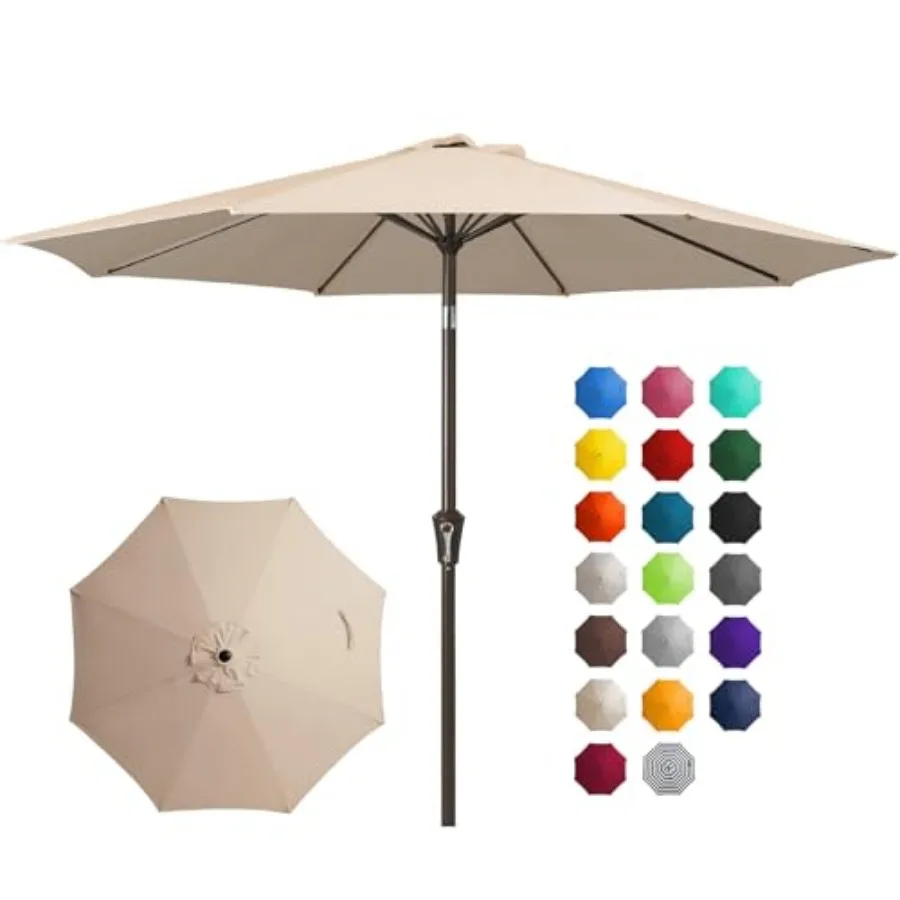 10FT Outdoor Patio Umbrella Outdoor Table Umbrella with Push Button Tilt and Crank, Market Umbrella 8 Sturdy Ribs UV Protection
10FT Outdoor Patio Umbrella Outdoor Table Umbrella with Push Button Tilt and Crank, Market Umbrella 8 Sturdy Ribs UV Protection