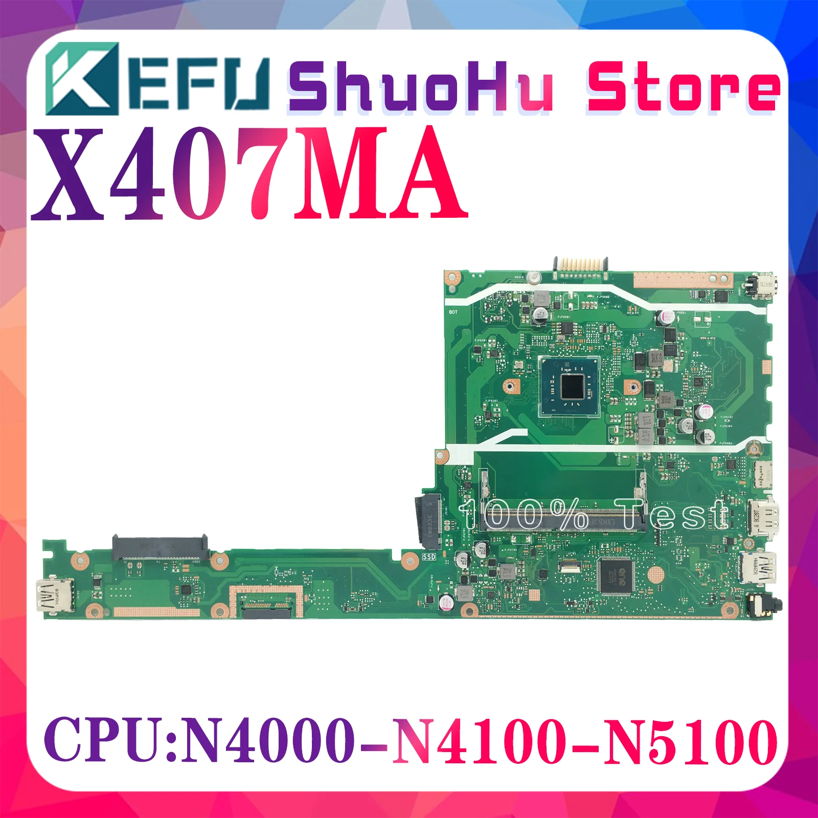 Материнская плата X407MA с процессорами N5000/N4000/N4100 для ноутбука ASUS VivoBook 14 X407MA/X407M, протестирована и 100% рабочая.
Материнская плата X407MA с процессорами N5000/N4000/N4100 для ноутбука ASUS VivoBook 14 X407MA/X407M, протестирована и 100% рабочая.