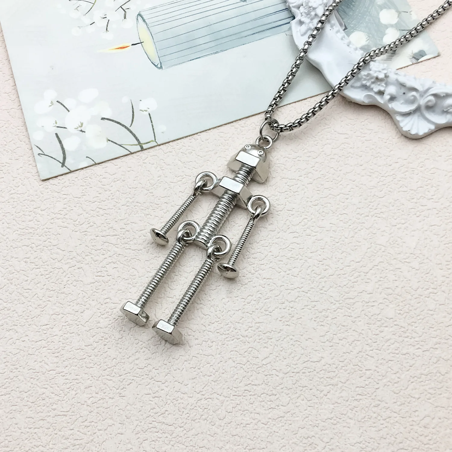 Hip hop robot stainless steel necklace men's trendy brand street personality internet celebrity pendant long sweater chain
Hip hop robot stainless steel necklace men's trendy brand street personality internet celebrity pendant long sweater chain