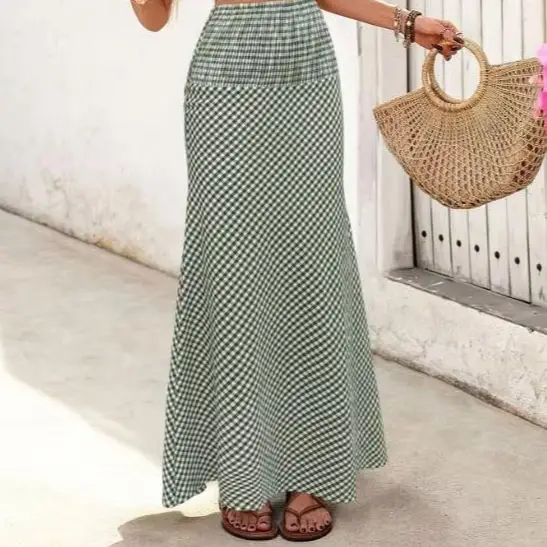 Summer Plaid Casual Short Top & High Waist A-Line Skirt for Women's 2 Piece Set New Fashion Female Sweet Slimming Skirts Outfits
Summer Plaid Casual Short Top & High Waist A-Line Skirt for Women's 2 Piece Set New Fashion Female Sweet Slimming Skirts Outfits