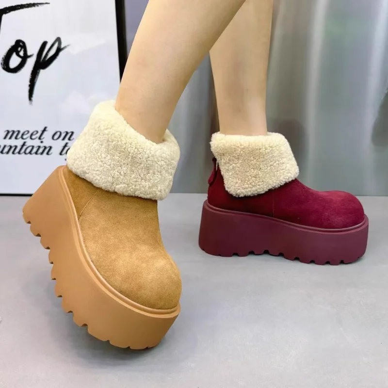 Platform Suede Anow Boots Woman Short Plush Warm Shoes High Heels Winter New Women Outdoor Casual Walking Cotton Botas
Platform Suede Anow Boots Woman Short Plush Warm Shoes High Heels Winter New Women Outdoor Casual Walking Cotton Botas