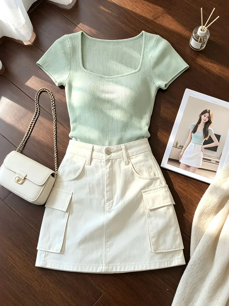 Dopamine Fashion Set Salt Lightweight Maturity Trendy Hot Girl Top Skirt Two-Piece Set Women Summer Casual Style
Dopamine Fashion Set Salt Lightweight Maturity Trendy Hot Girl Top Skirt Two-Piece Set Women Summer Casual Style