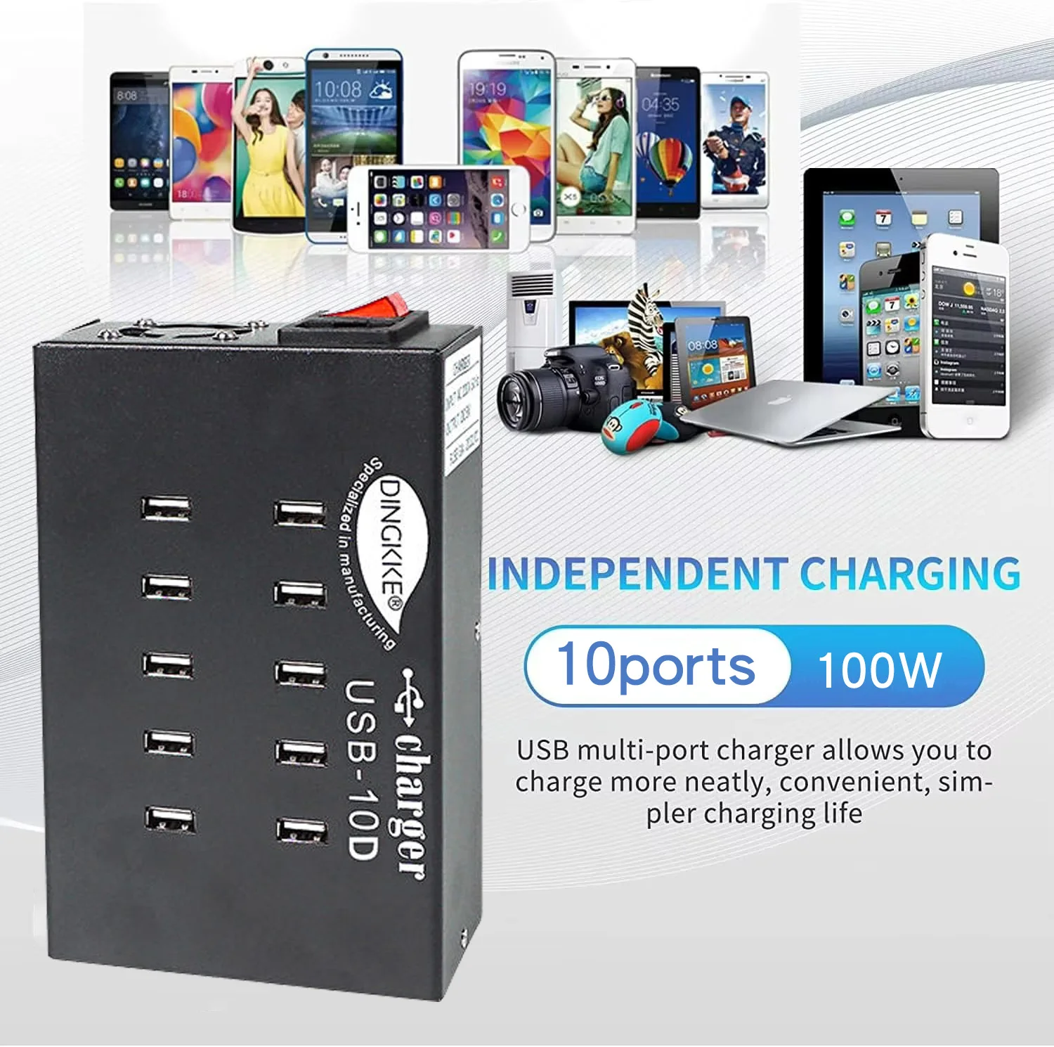 100W USB Charger Portable 10 Ports Desktop Power Station Fast Charger For iPhone 16 Pro Max MacBook Air
100W USB Charger Portable 10 Ports Desktop Power Station Fast Charger For iPhone 16 Pro Max MacBook Air