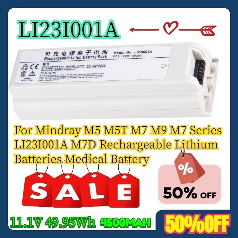 For Mindray M5 M5T M7 M9 M7 Series LI23I001A M7D Rechargeable Lithium Batteries LI23I001A 11.1V 49.95Wh 4500mAh Medical Battery
For Mindray M5 M5T M7 M9 M7 Series LI23I001A M7D Rechargeable Lithium Batteries LI23I001A 11.1V 49.95Wh 4500mAh Medical Battery
