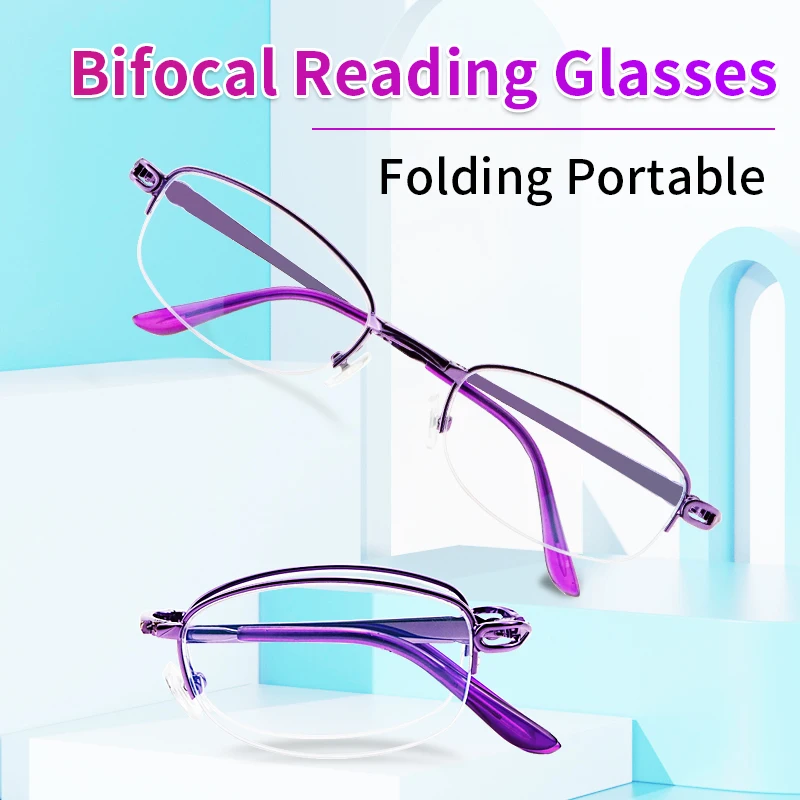 Bifocal Anti Blue Light Anti-fatigue Folding Reading Glasses for Women,Far and Near Dual-use foldable Magnifying Glasses
Bifocal Anti Blue Light Anti-fatigue Folding Reading Glasses for Women,Far and Near Dual-use foldable Magnifying Glasses