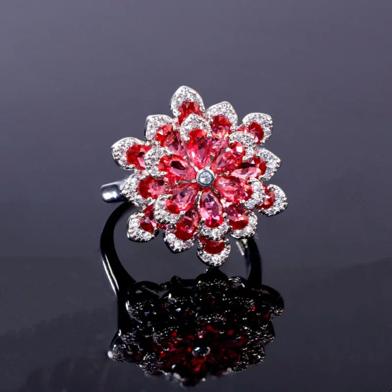 Gorgeous Fashion 925 Silver Ruby Crystal Flower Adjustable Rings For Women Floral Band Ring Bling Jewelry Dropshipping/Wholesale
Gorgeous Fashion 925 Silver Ruby Crystal Flower Adjustable Rings For Women Floral Band Ring Bling Jewelry Dropshipping/Wholesale