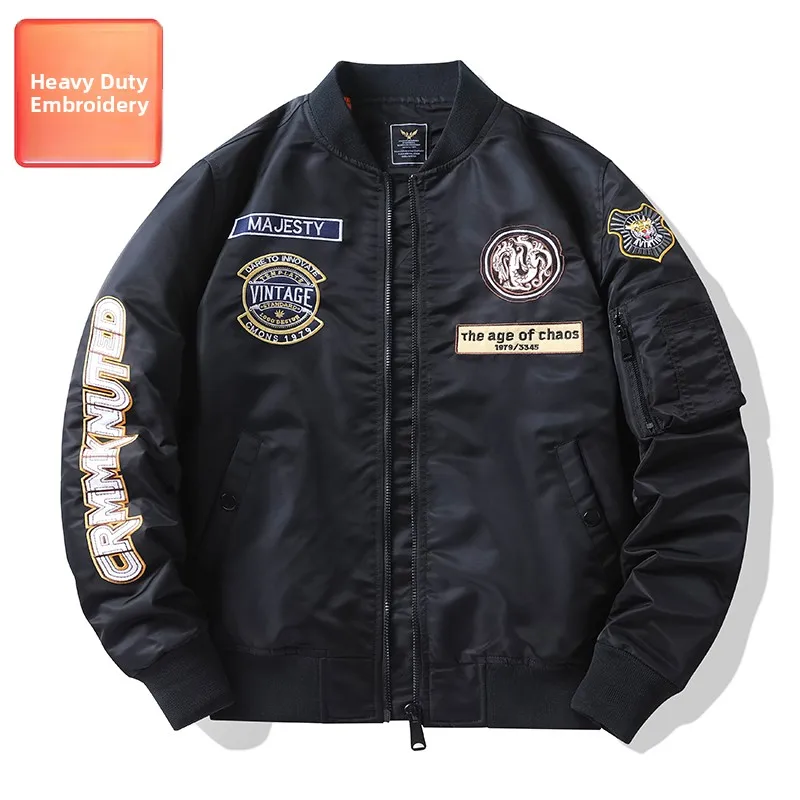 New 2025 Air Force MA1 Pilot Jacket Men's Heavy Embroidery Baseball Style Trendy Workwear Coat Youthful Vitality All Seasons
New 2025 Air Force MA1 Pilot Jacket Men's Heavy Embroidery Baseball Style Trendy Workwear Coat Youthful Vitality All Seasons