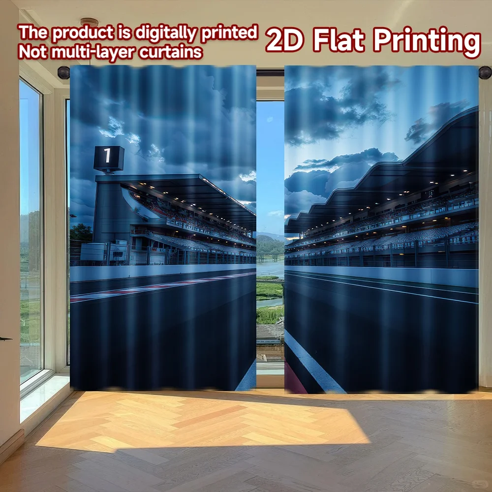 2D flat printing 2pcs Window Drapes Racetrack at Dusk Digital Printed Polyester Drapes Holiday Decorations for Outdoor Holiday
2D flat printing 2pcs Window Drapes Racetrack at Dusk Digital Printed Polyester Drapes Holiday Decorations for Outdoor Holiday