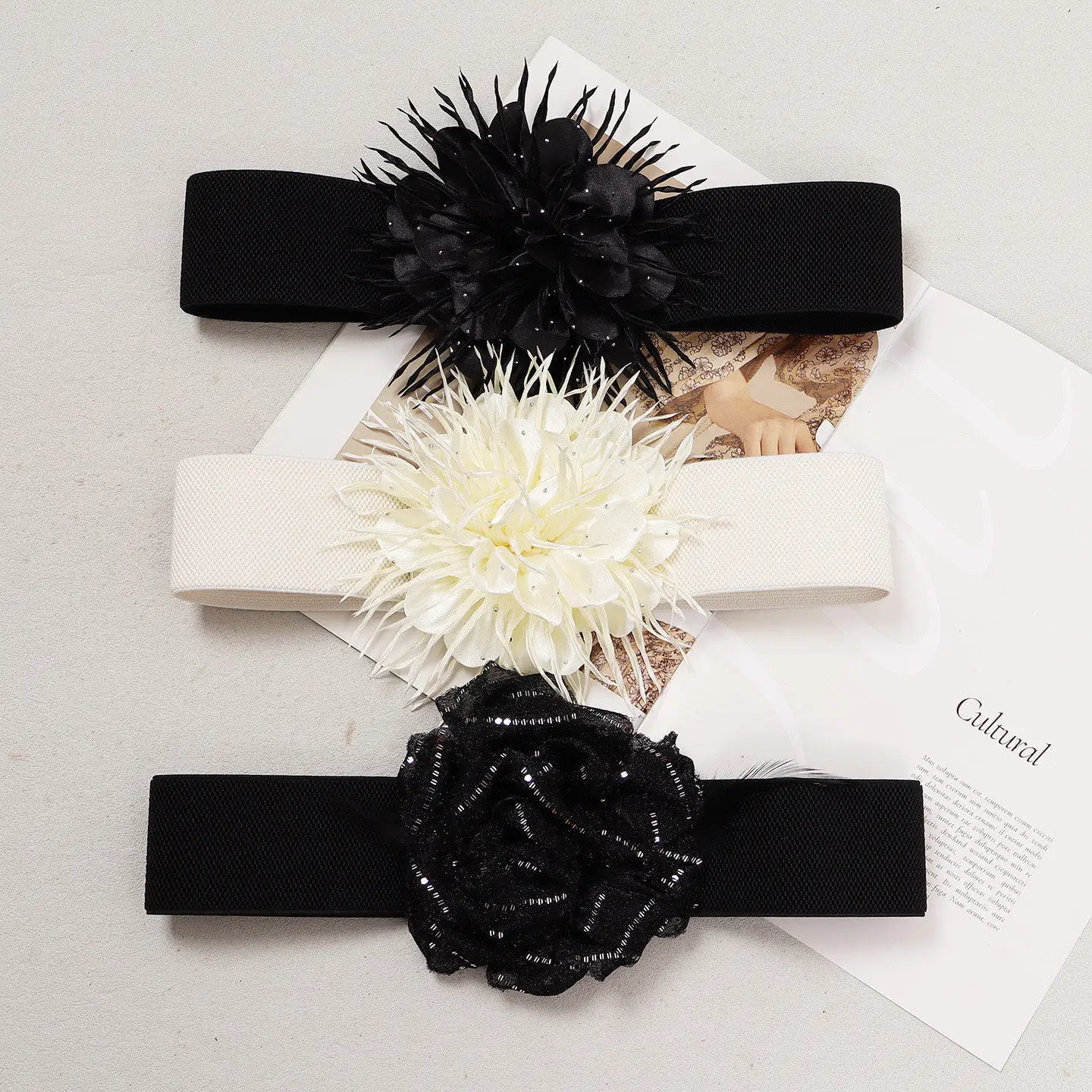 Black Velvet Rose Elastic Waistbands for Women Wide Strechy Flower Waist Belts All-match Fashion Women Fabric Ceinture Femme
Black Velvet Rose Elastic Waistbands for Women Wide Strechy Flower Waist Belts All-match Fashion Women Fabric Ceinture Femme